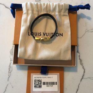 Louie Vuitton leather bracelet